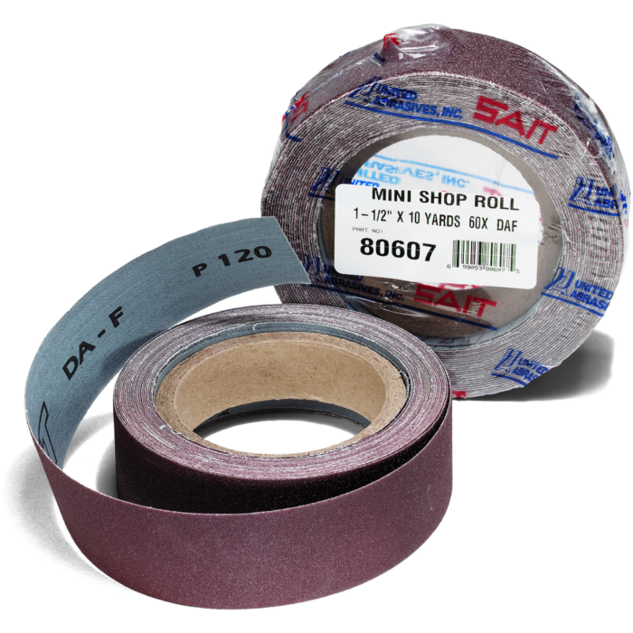United Abrasives  81207 DA-F Mini Shop Roll, 1-1/2" x 10 yards, 120 Grit, 1-Pack