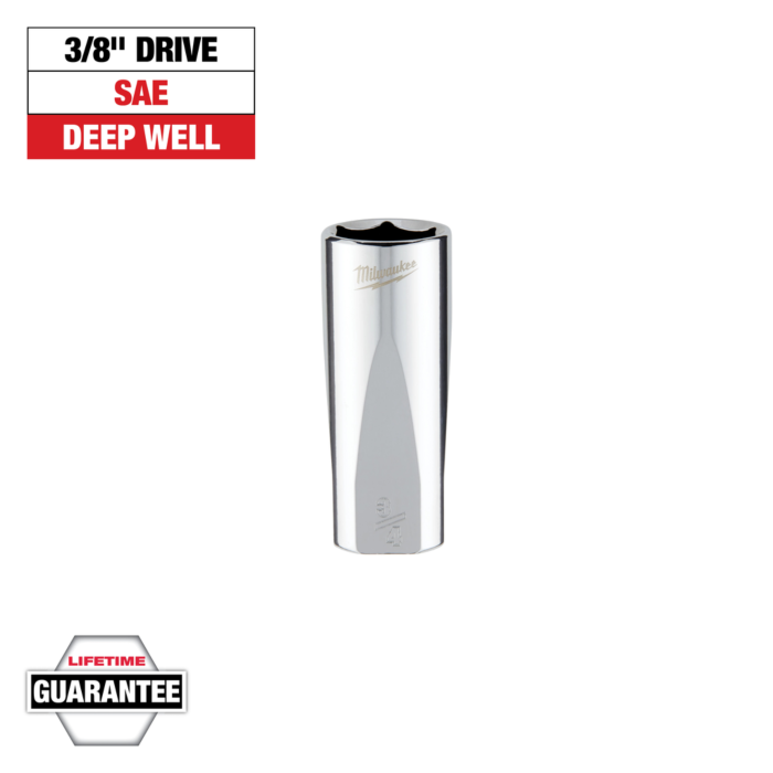 Milwaukee 3/8" Drive 3/4" SAE Deep Socket with FOUR FLAT™ Sides