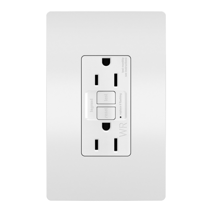 Pass & Seymour radiant® Tamper-Resistant Weather-Resistant 15A Duplex Self-Test GFCI Receptacles with SafeLock® Protection, White