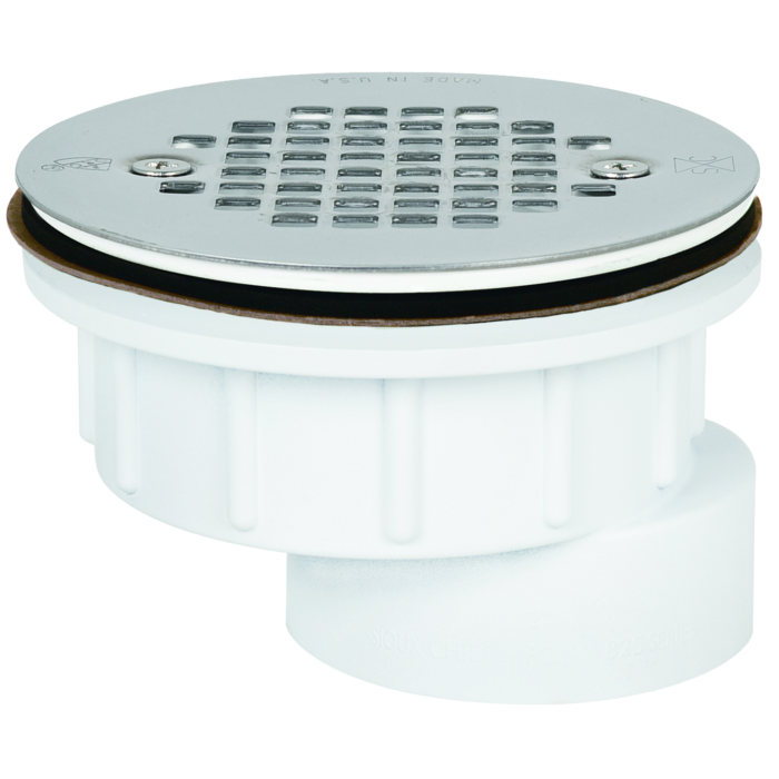 DRAIN SHWR OFF PVC SS STRN SCR-I