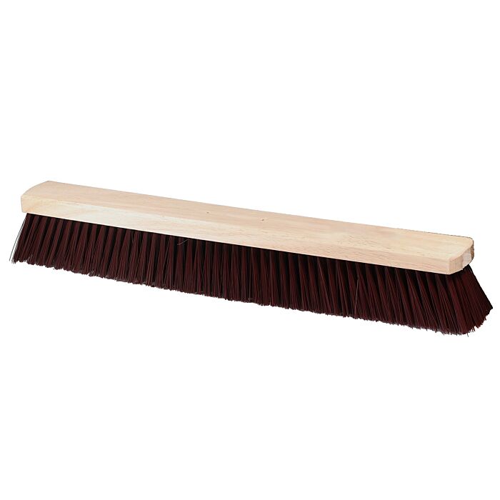 Magnolia Brush 18 in Broom Head ONLY, Stiff Coarse Brown Plastic 3 in Bristles for Flex Handle