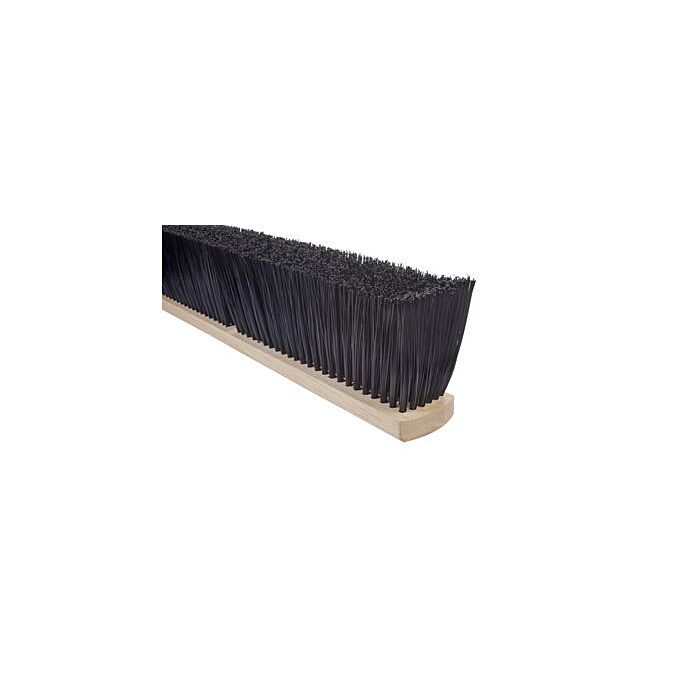 Magnolia Brush 24 in Broom Head ONLY, Stiff Coarse BlackPlastic 4 in Bristles for Threaded Handle