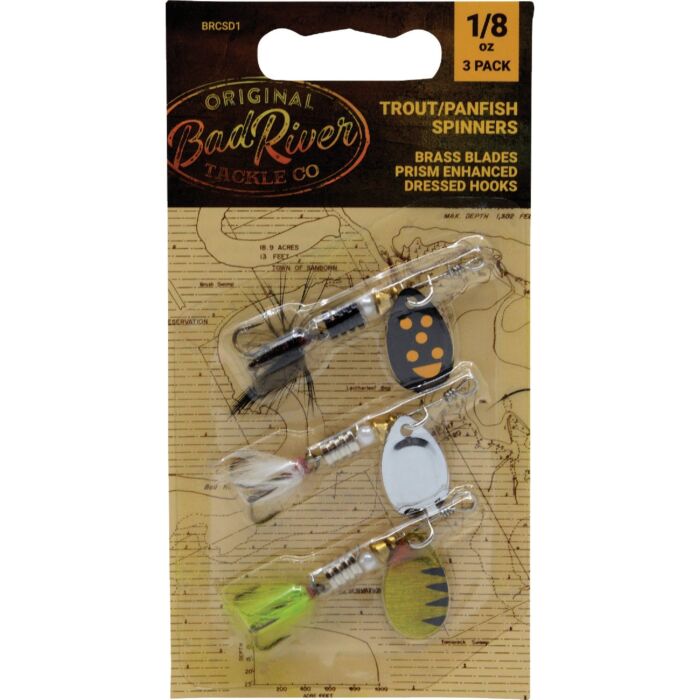 BadRiver Classic Dressed Spinners Fishing Lure Kit (3pc)