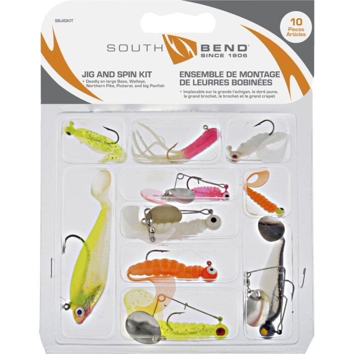 SouthBend Jig & Spin Fishing Lure Kit (10pc)