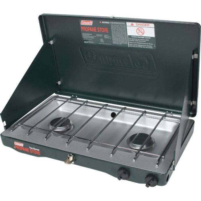 バーベキュー・調理用品 Coleman POWERHOUSE LP TWO BURNER Coleman Powerhouse LP Two Burner Stove 2 Green Outdoor