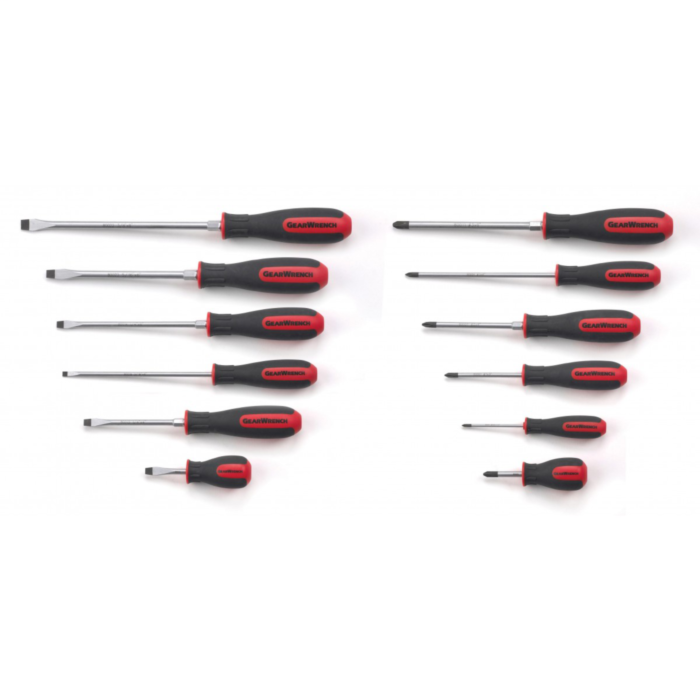 12 Pc. Combination Dual Material Screwdriver Set