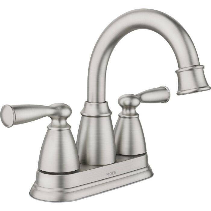 Moen 84943SRN Spot Resist Brushed Nickel Two-Handle High Arc Bathroom Faucet