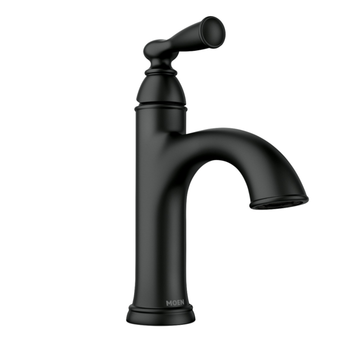 Moen Banbury Matte black one-handle high arc bathroom faucet
