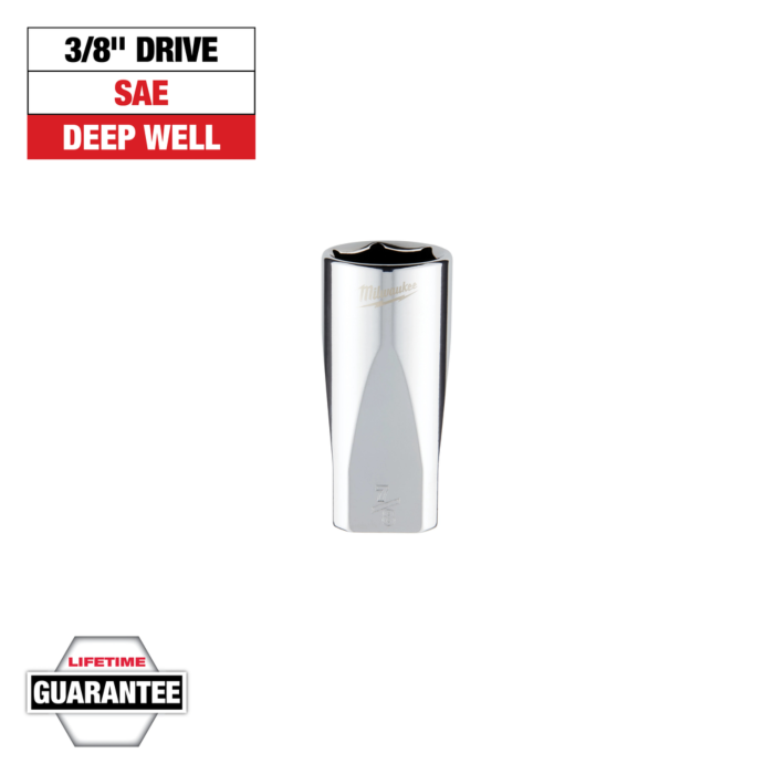 Milwaukee 3/8" Drive 7/8" SAE Deep Socket with FOUR FLAT™ Sides