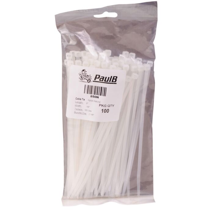 Gardner Bender 8" 50lb Natural Cable Tie, 100pk