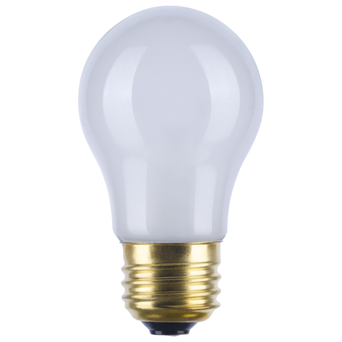 Satco 15 Watt A15 Incandescent - Frost - 2500 Average rated hours - 100 Lumens - Medium base - 130 Volt - 2/Pack