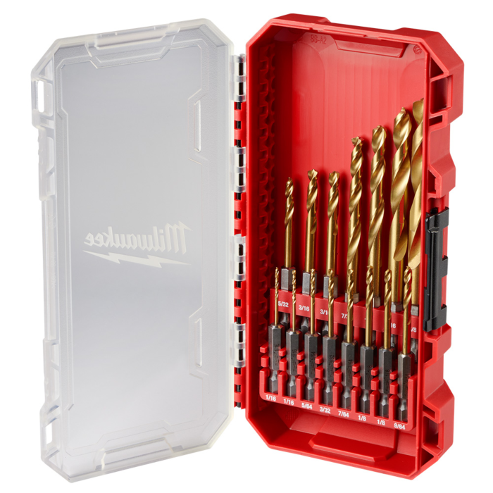 Milwaukee SHOCKWAVE Impact Duty RED HELIX Titanium Drill Bit Set 15PC