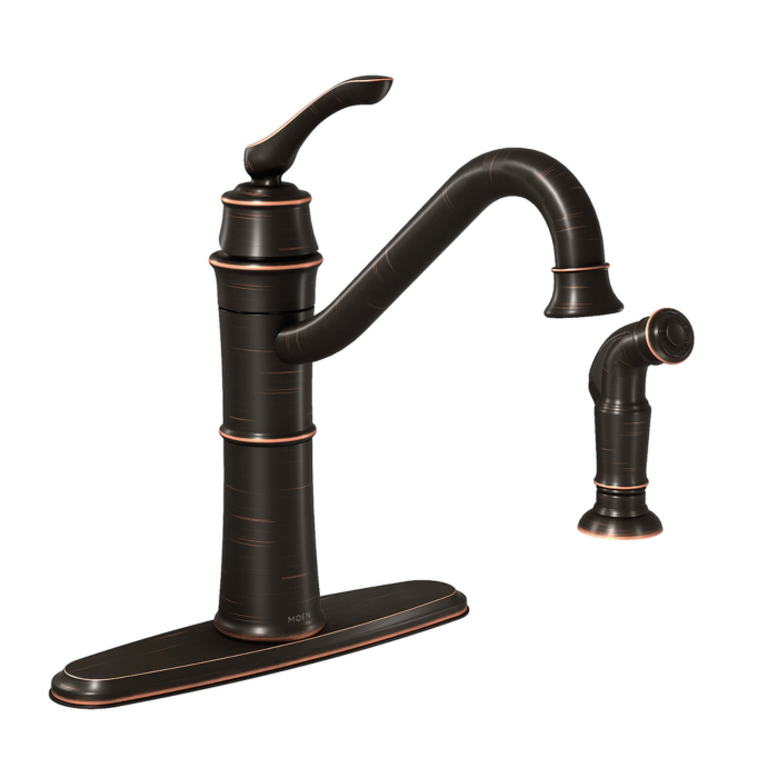Moen Wetherly Mediterranean Bronze One-Handle High Arc Kitchen Faucet