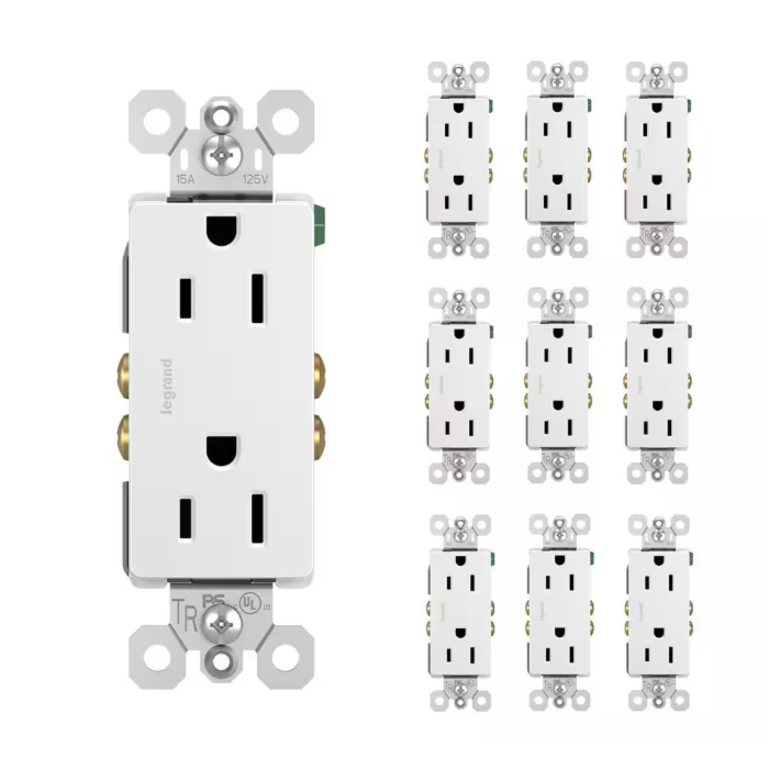 Pass & Seymour 15A Decorative Receptable TR (White - 10pk)