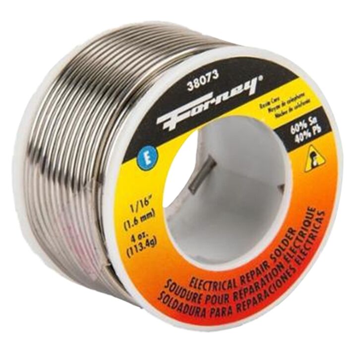 Forney 38073 Solder, 4 oz, Solid, Silver/White, 375 deg F Melting Point
