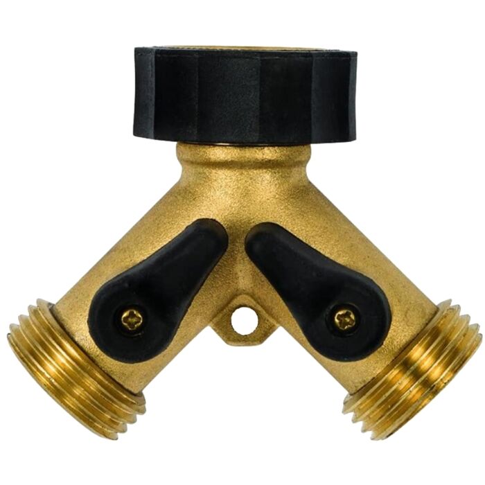 Gilmour 813004-1001 Two-Way Connector, MGHT, Brass, Bronze
