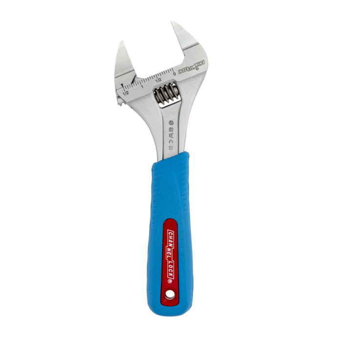 Channellock 8" Adj Wrench, SlimJaw,WIDEAZZ®,CODE BLUE®