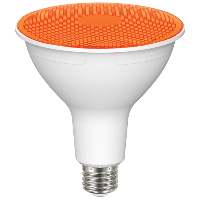 11.5 Watt PAR38 LED; Amber; 90 degree Beam Angle; Medium base; 120 Volt