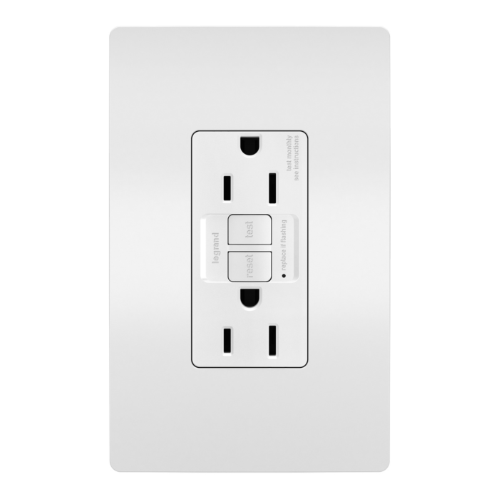 Pass & Seymour radiant® Tamper-Resistant 15A Duplex Self-Test GFCI Receptacles with SafeLock® Protection, White