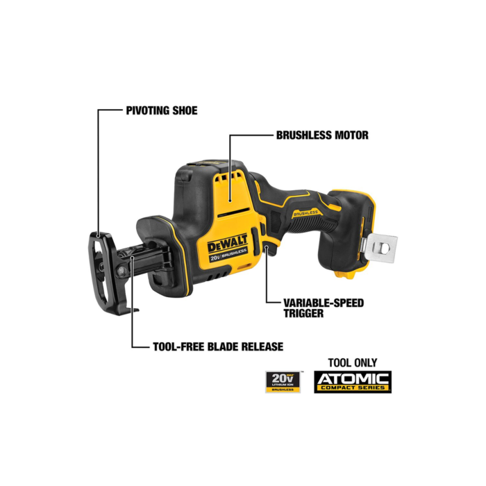 Dewalt atomic one handed reciprocating saw discount