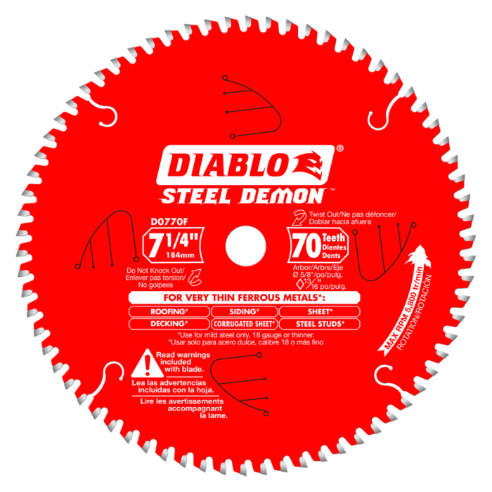 7-1/4 in. x 70 Tooth Steel Demon Metal Cutting Saw Blade
