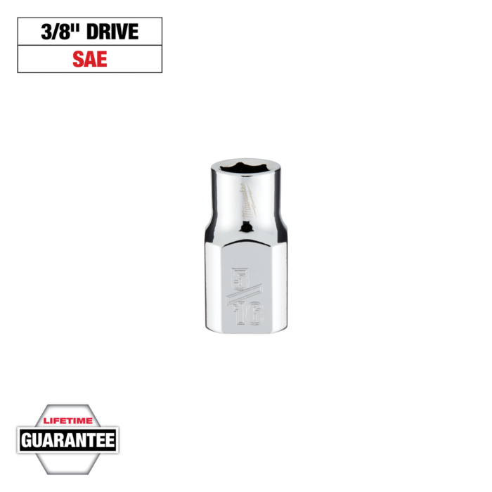 Milwaukee 3/8" Drive 5/16" SAE Socket with FOUR FLAT™ Sides