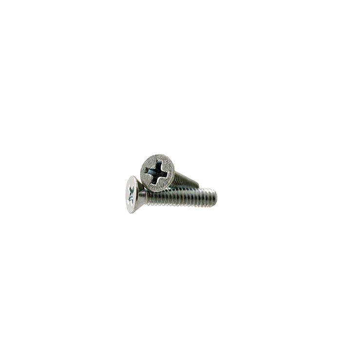 Machine Screw, Flat Head, Philips, Zinc Plated, Crown 3, #6-32, 1 1/4" Length
