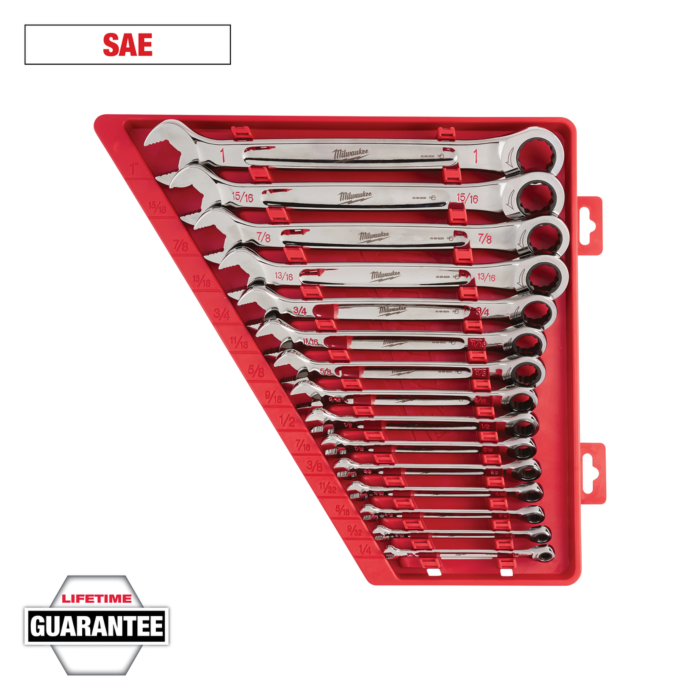 Milwaukee 15pc Ratcheting Combination Wrench Set - SAE