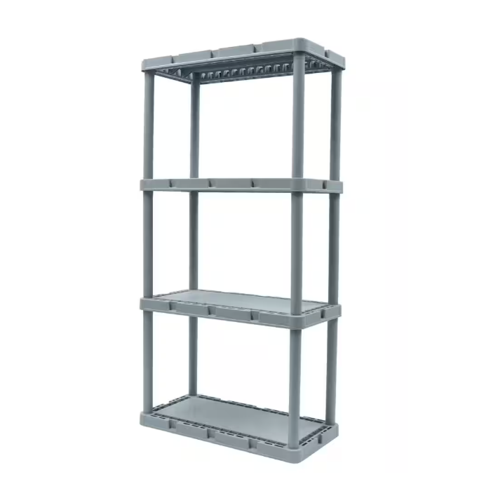 4 Tier Plastic Shelving (Gray)