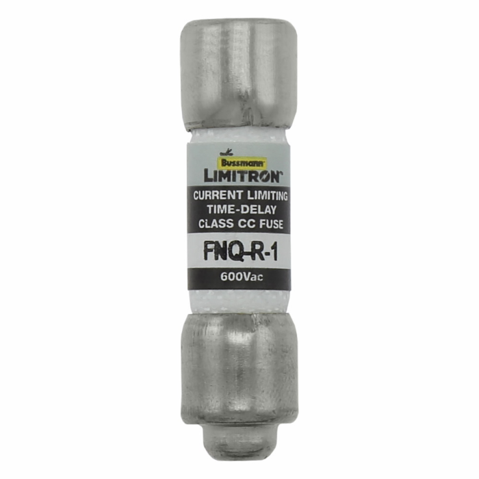 Eaton Bussmann series FNQ-R fuse, 1 A, Class CC, Non-indicating, Ferrule end x ferrule end, 12 sec at 200%, 200 kAIC, Melamine tube, Standard, 600 V