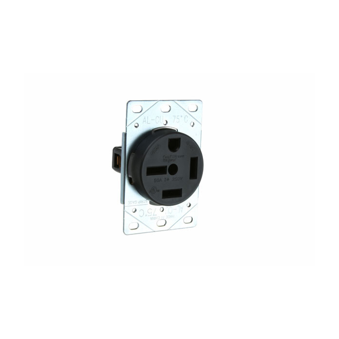 Pass & Seymour 50A 250V 15-50R Straight Blade Single Flush Receptacle, 3-Pole, 4-Wire