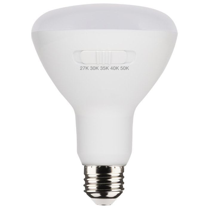 Satco 8.5 Watt BR30 LED - Medium Base - CCT Selectable - White Finish - 90 CRI - 120 Volt - 6 Pack