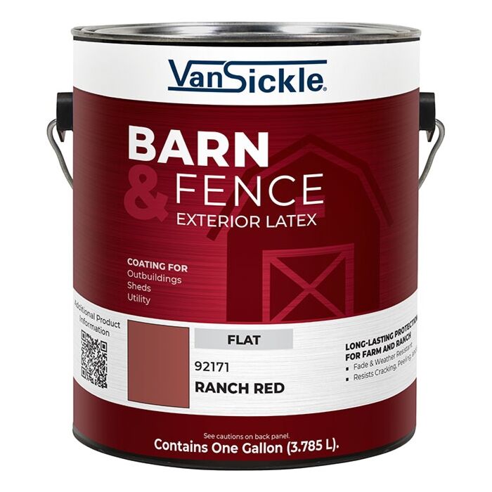 Van Sickle Barn & Fence Exterior Latex (Flat - Ranch Red) Gallon