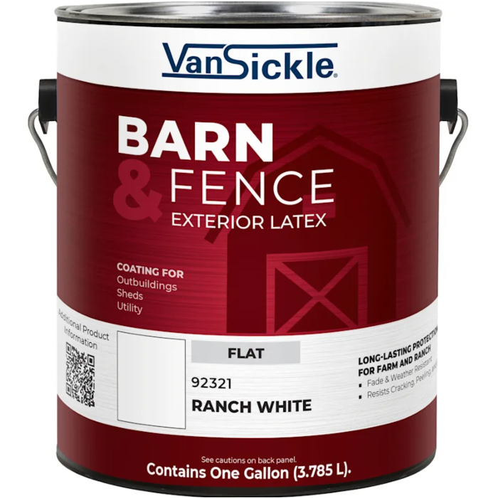 Van Sickle Barn & Fence Exterior Latex (Flat - Ranch White) Gallon