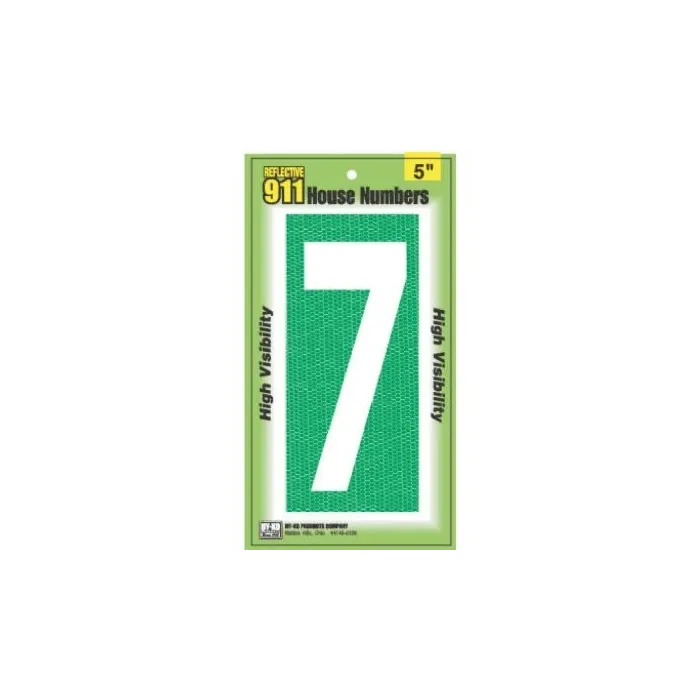 HY-KO 5 in 5 in Number 7 High Visibility Emergency Reflective House Number Sign