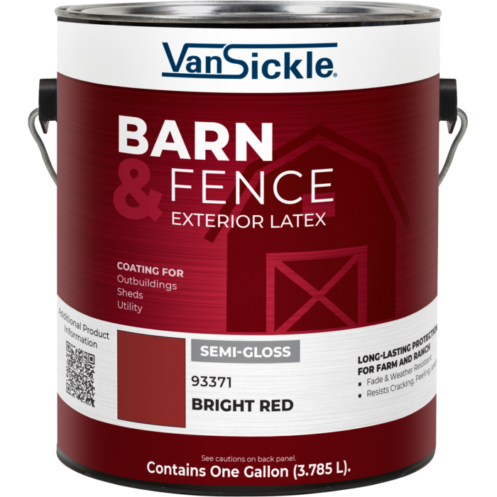 Van Sickle Barn & Fence Exterior Latex Semi-Gloss Bright Red Gallon