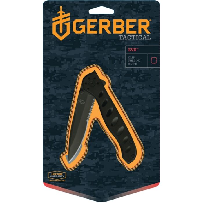 Gerber 22-41432 Folding Knife, 3.43 in L Blade, High Carbon Stainless Steel Blade, 1-Blade, Black Handle