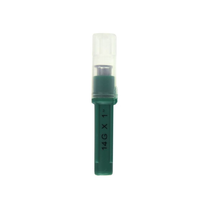 Ideal Instruments® 14 ga x 1.5 in L Aluminum Material Green Color Disposable Hub Needle