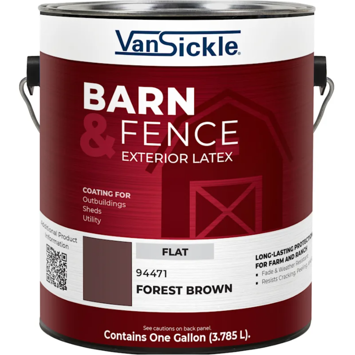 Van Sickle Barn & Fence Exterior Latex (Flat - Forest Brown) Gallon