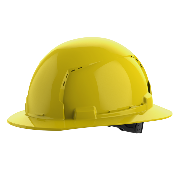 Milwaukee BOLT™ Yellow Full Brim Vented Hard Hat w/6pt Ratcheting Suspension (USA) - Type 1, Class C