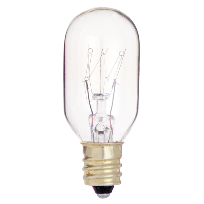 Satco 25 Watt T8 Incandescent - Clear - 2500 Average rated hours - 190 Lumens - Candelabra base - 130 Volt