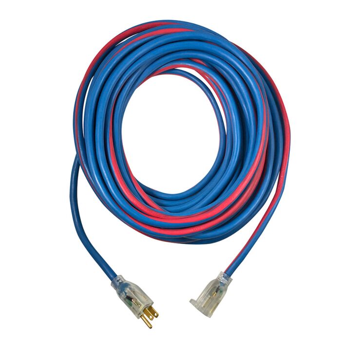 U S Wire 16/3 15 ft SJEOOW Blue and Red Extension Cord with Female Lighted Plug