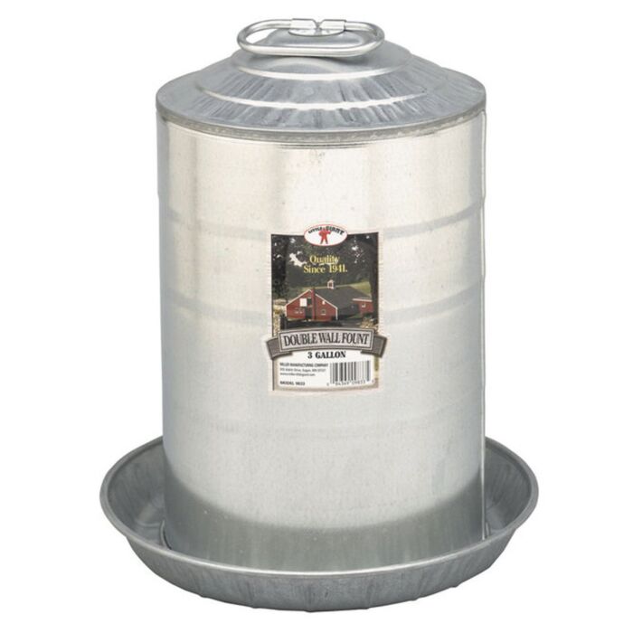 Little Giant Products 12-1/4 in Dia x 15 in H Galvanized Steel Material 3 gal Double Wall Fount