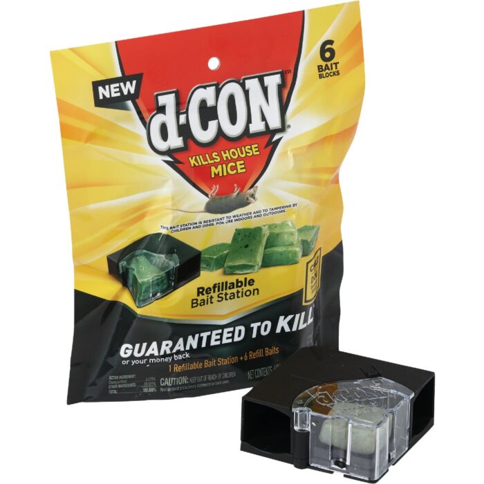 dCON D-Con Refillable Corner Fit Mouse Bait Station (6-Refill)