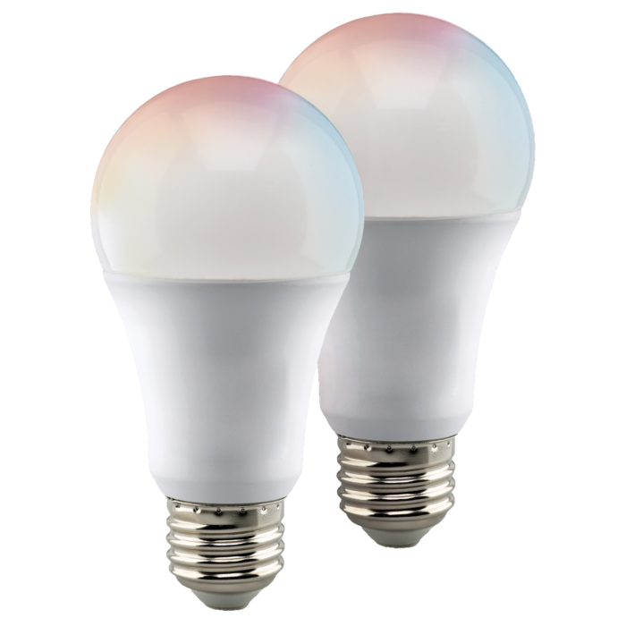 Satco 9.5 Watt - A19 LED - RGB & Tunable White - Starfish IOT - 120 Volt - 800 Lumens - 2-pack