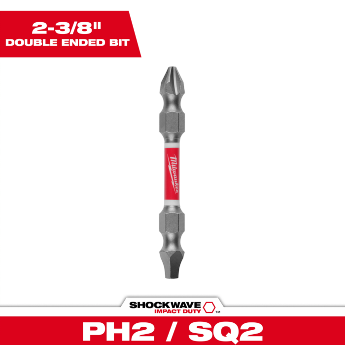 Milwaukee SHOCKWAVE™ PH2/SQ2 Impact Duty Double Ended Bit