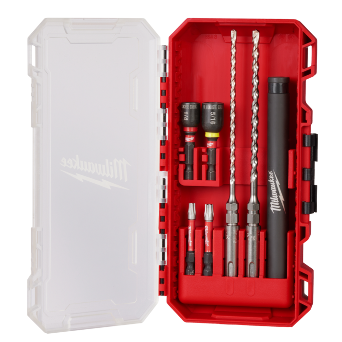 Milwaukee 7 PC SDS Plus M/2™ 2-Cutter Concrete Screw Install Kit