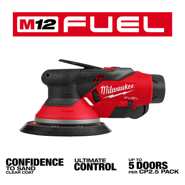 Milwaukee M12 FUEL 6 Random Orbital Sander Kit 3 32