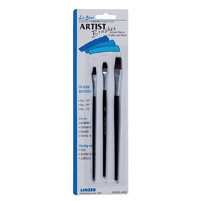 Linzer Premier Ox Hair Assorted Artist Brushes (3pc)