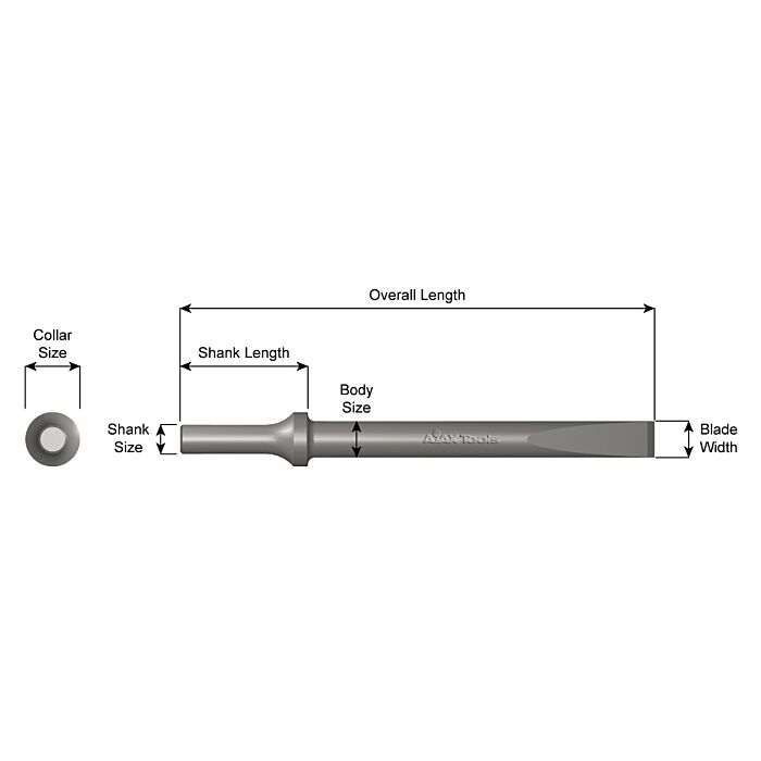 AJAX TOOL AJAX Tool 3/4 in 0.401 x 1-3/4 in 3/4 in Flat Rivet Chisel
